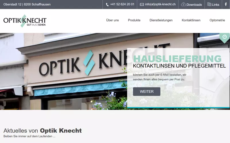 Webseite Optik Knecht